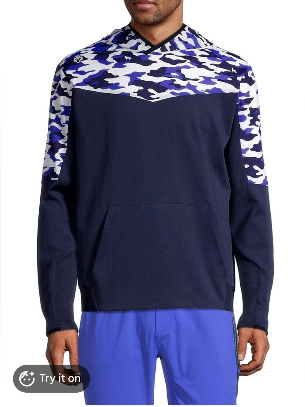 Greyson Navy and Light Blue Camo Athletic Hoodie - Picture 2 of 11